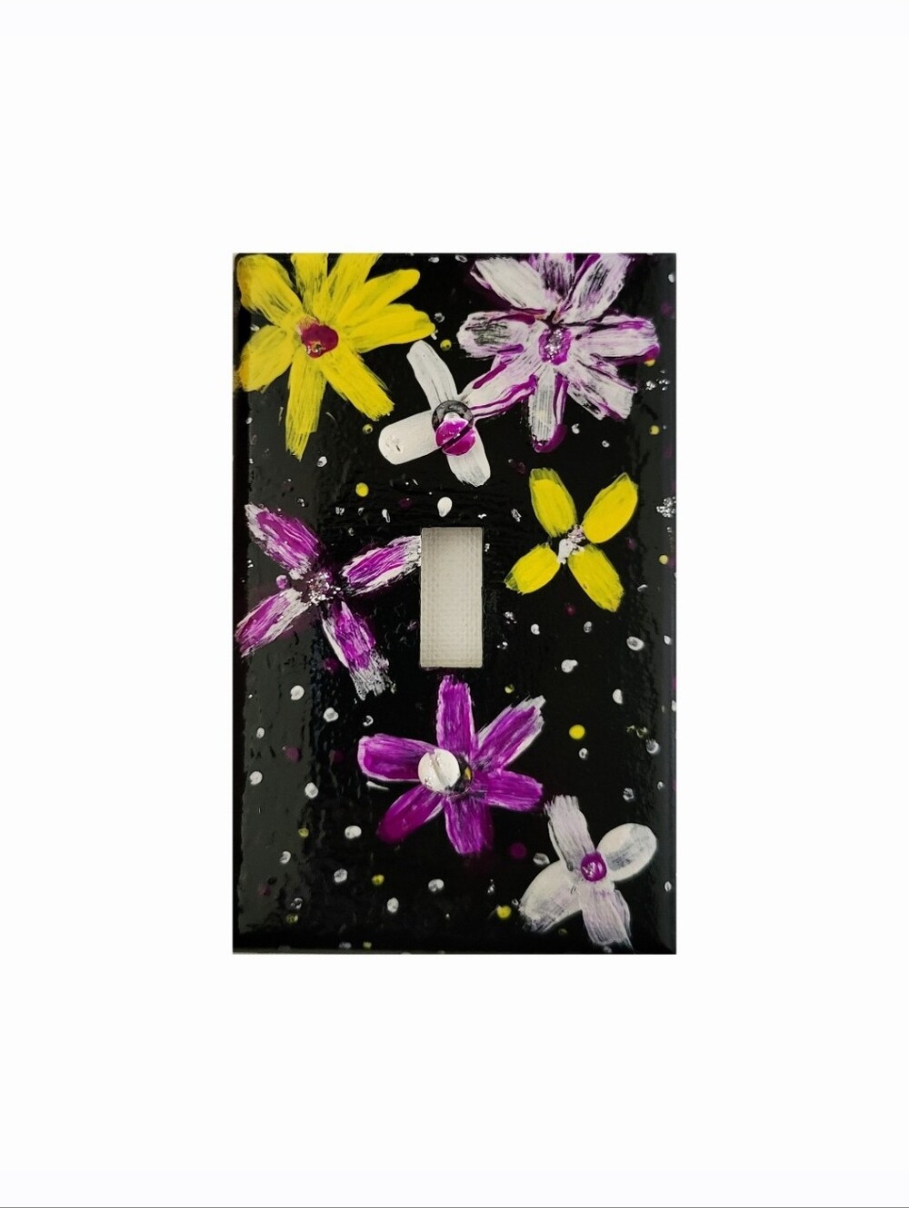 Hand Crafted Abstract Design Single Light Switch Plate - Picture 2 of 2